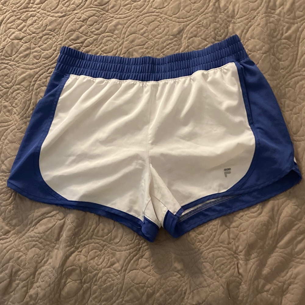 Fila Women's Athletic Shorts in Blue and White